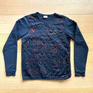 Dries Van Noten Quilted Floral Front Pullover, Small